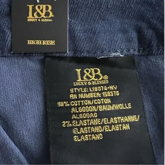 Corduroy Flare Pants | Stretch Boutique Denim | Navy | L&B | NWT | 20 - Picture 8 of 11